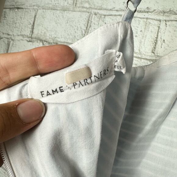 Fame and Partners Dress Sweetheart Mini Stripe Cotton Sundress Blue White 0 - Picture 4 of 12